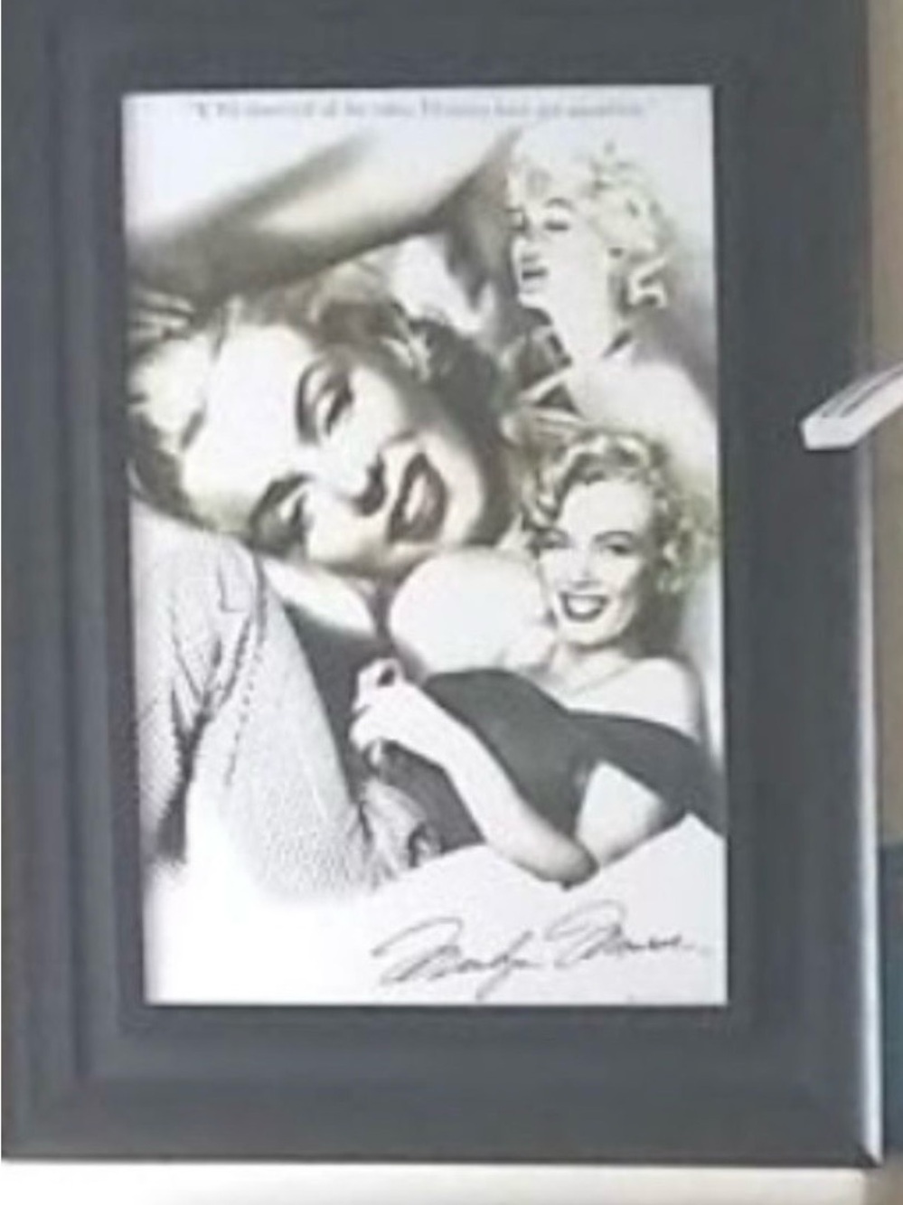 Source Unknown Black and White Celebrity Collage in Black Frame